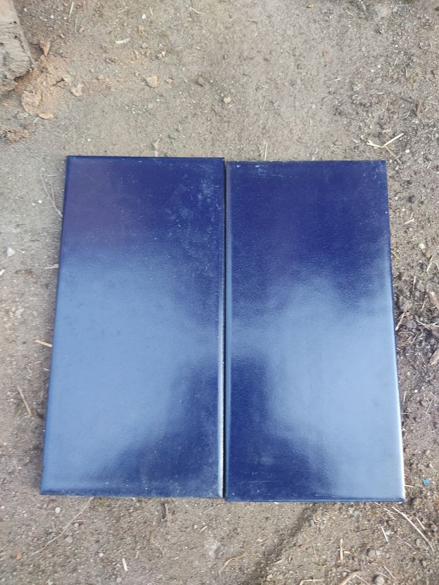 azulejos blanco y azules en A Estrada , 7x15 