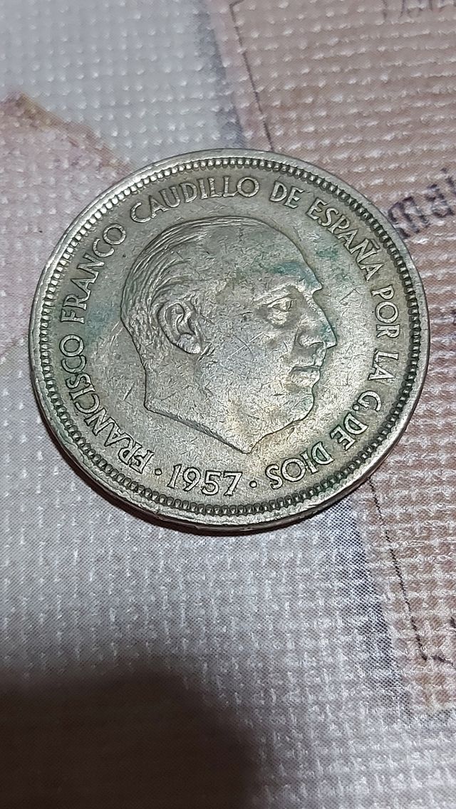 Moneda 50 pts 1957 estrella 58