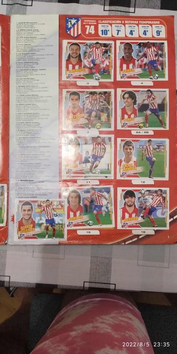 Album de cromos la liga BBVA 2010/2011