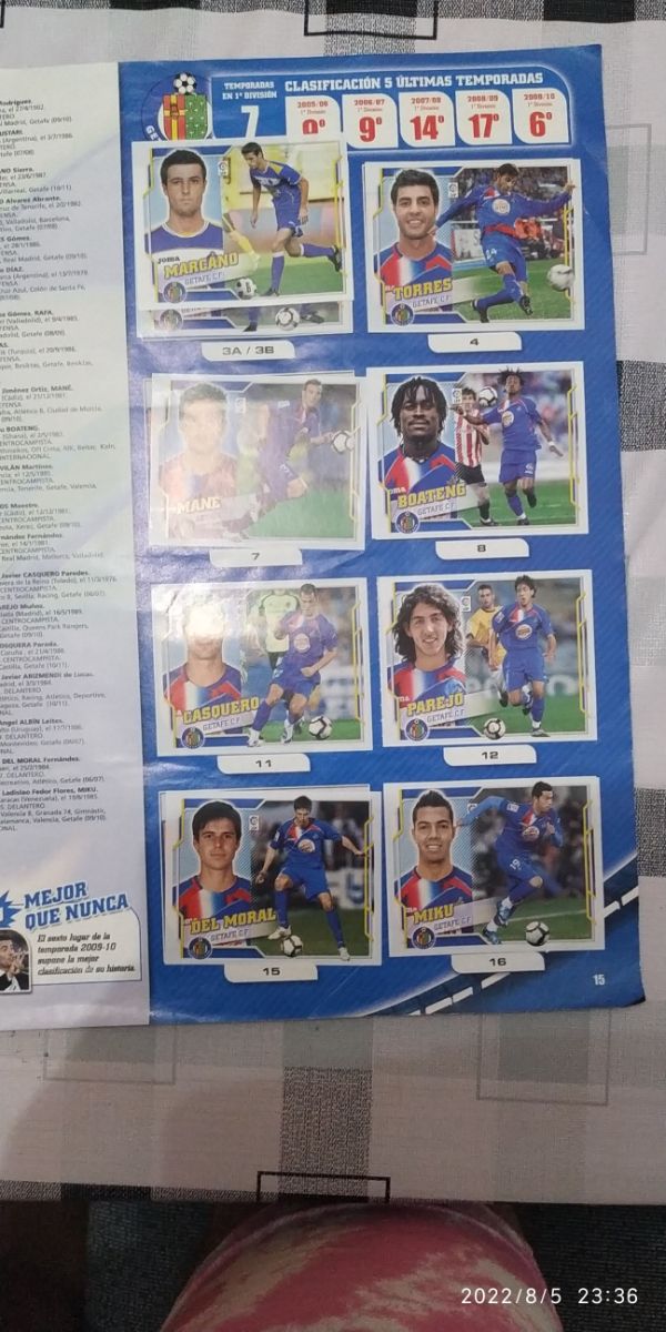 Album de cromos la liga BBVA 2010/2011