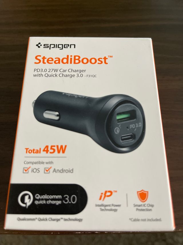 Cargador Movil para coche. Spigen. 45W Precintado