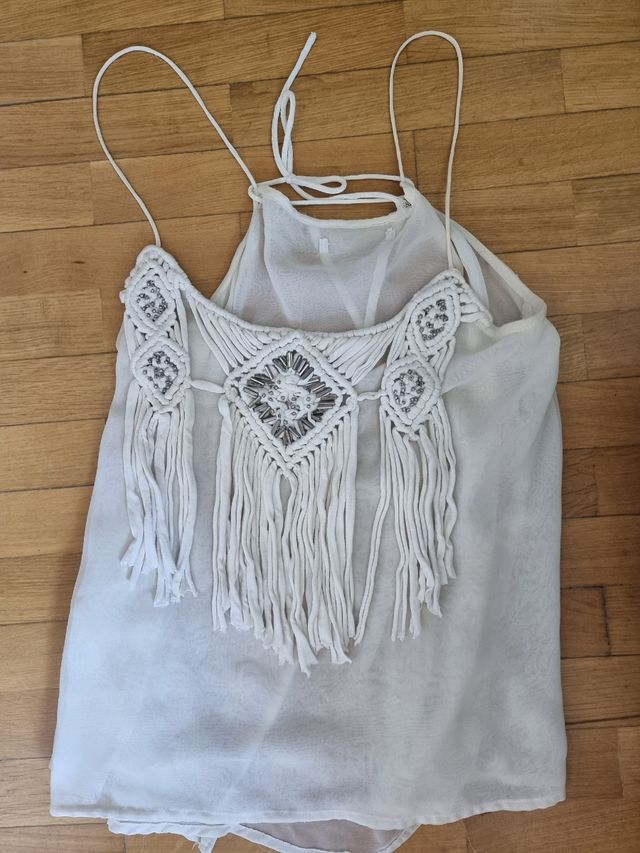 camisa tirantes flecos