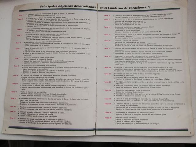 libro de 5° de Egb de vacaciones Santillana