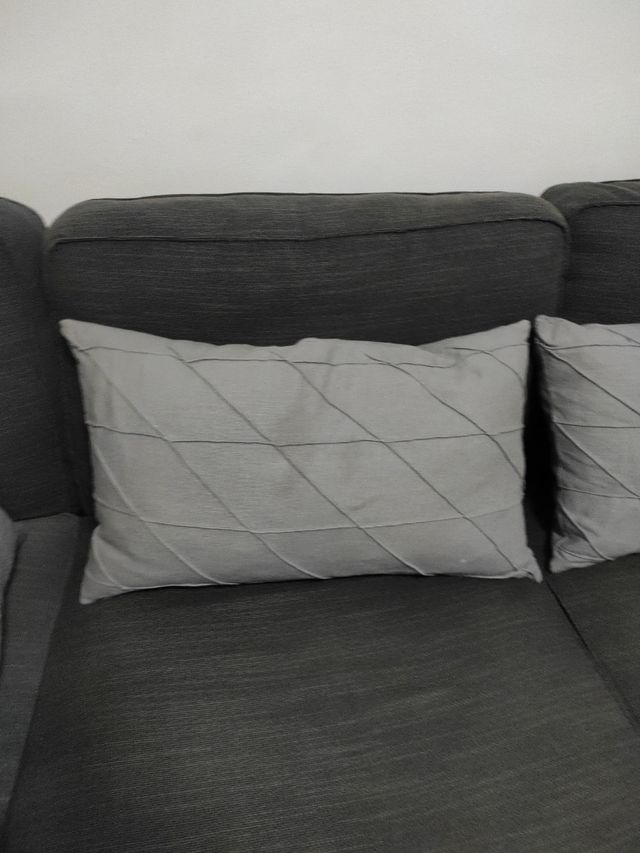 Dos almohadas/cojines con fundas gris (2 unidades)