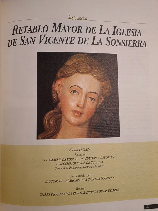 RESTAURACIONES DL PATRIMONIO ARTÍSTICO EN LA RIOJ