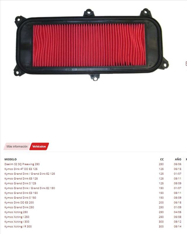 FILTRO AIRE DAELIM/KYMCO