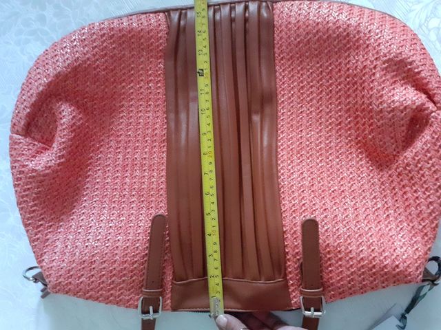 Borsa mare paglia ed ecopelle