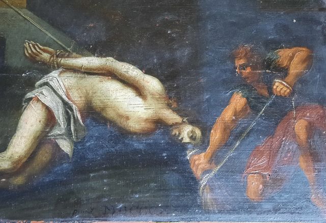 PINTURA AL ÓLEO. FLAGELACIÓN DE CRISTO