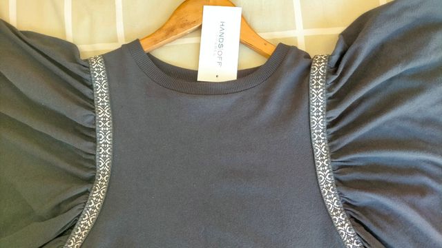 Camisa boho Nueva 100% algodón con tira bordada