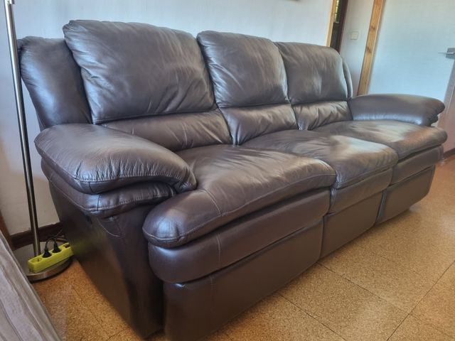 Sofa cuero 3 plazas