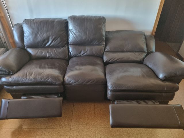 Sofa cuero 3 plazas