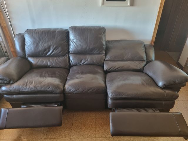 Sofa cuero 3 plazas