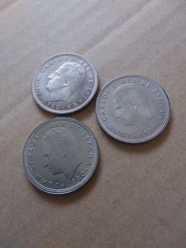 3 monedas 1980, 50 ptas, estrella 80