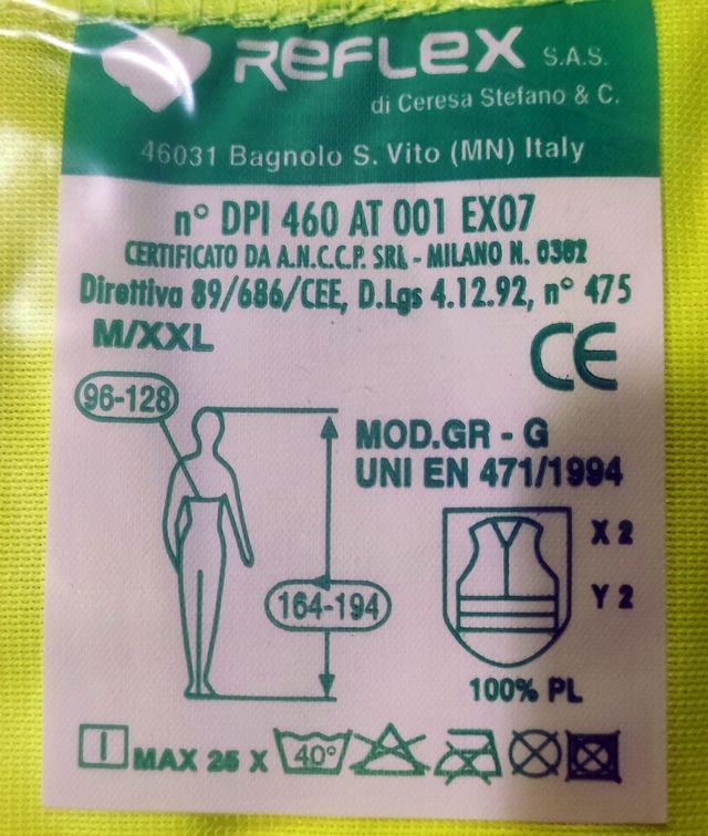 Chaleco de alta visibilidad homologado. Amarillo.