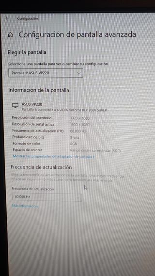 Monitor asus VP228 60hz de segunda mano 