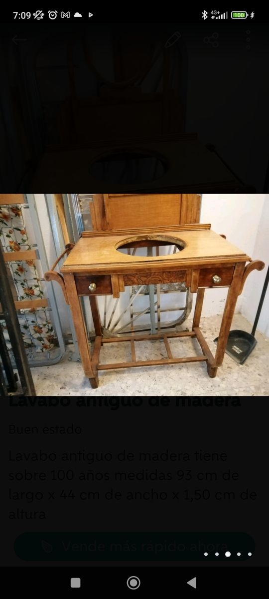 Lavabo antiguo de madera