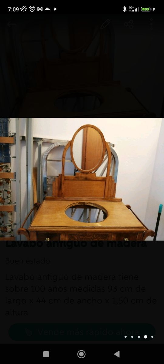 Lavabo antiguo de madera