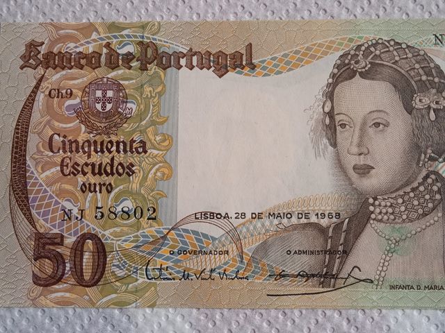 billete 50 escudos Portugal 1968