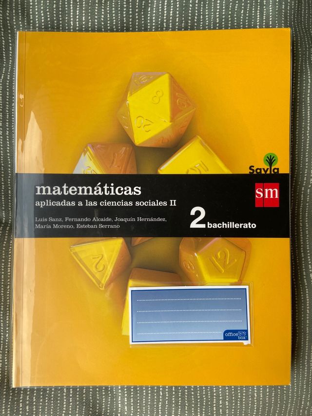 Libro Matemáticas ciencias sociales 2 Bach