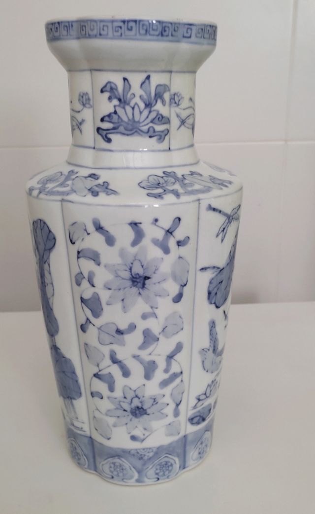 Jarrón alto vintage cerámica