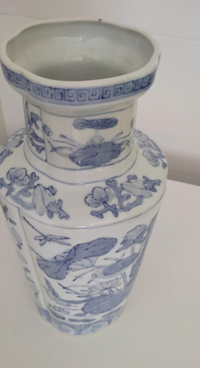 Jarrón alto vintage cerámica