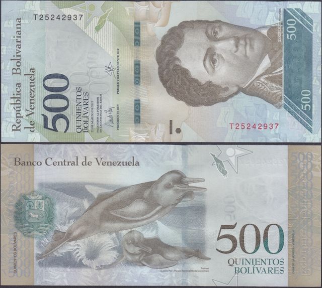 VENEZUELA - 5 billetes de 500 a 20.000 bolívares