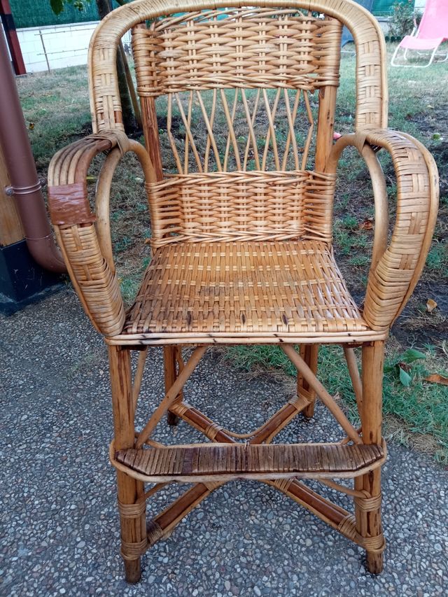 silla mimbre infantil