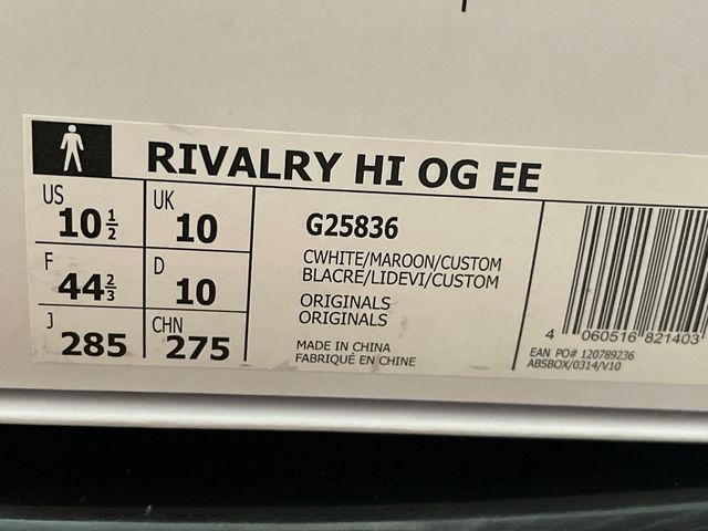 Adidas Rivalry Hi OG x Eric Emanuel T. 44,5