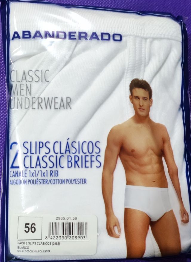 Pack 2 Calzoncillos slip Abanderado.Talla 56.Nuevo