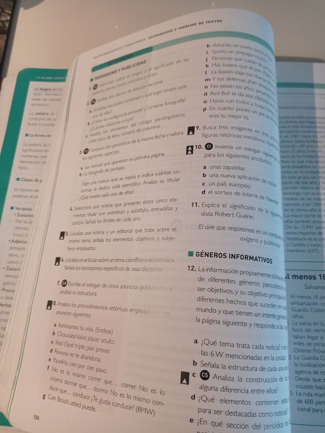 lengua castellana y literatura, 2 bachillerato