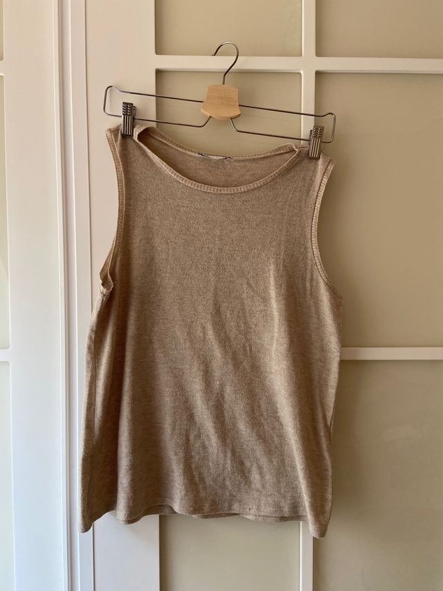 Camiseta algodón beige