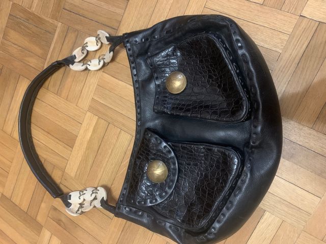 Bolso piel negro de Ibiza