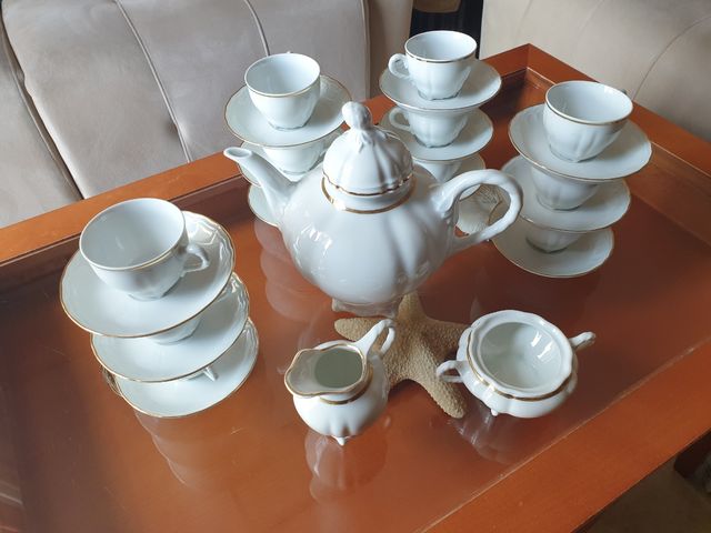 juego completo de café de porcelana