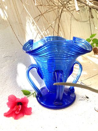 ANTIGUO JARRÓN CRISTAL SOPLADO
