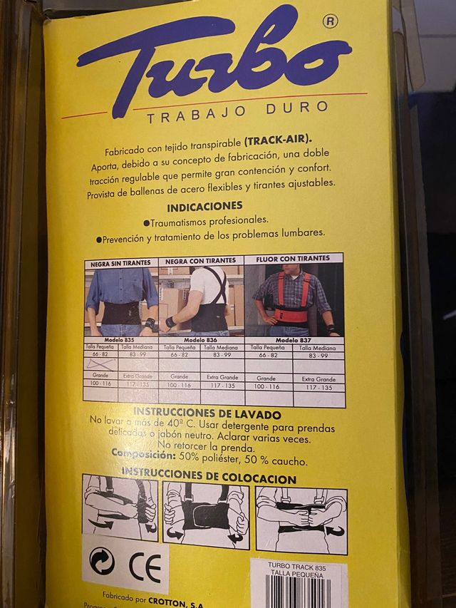 Faja Turbo . Soporte muscular abdominal/dorsql.