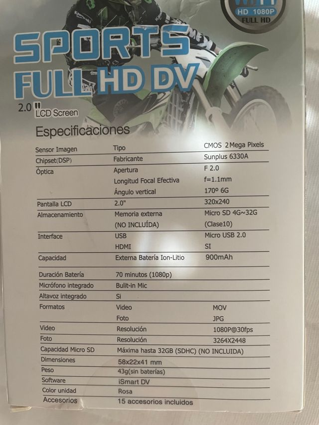 Cámara sport Full HD DV