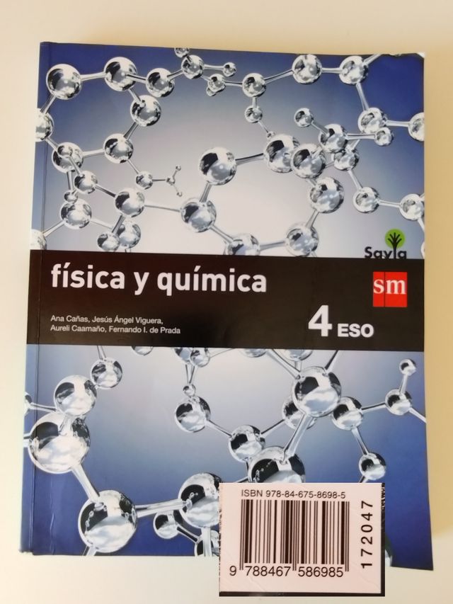 Libro de texto Física y Química, 4 ESO. Ed. SM.