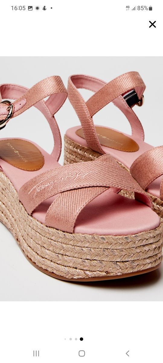Sandalias de cuña rosa Tommy Hilfiger