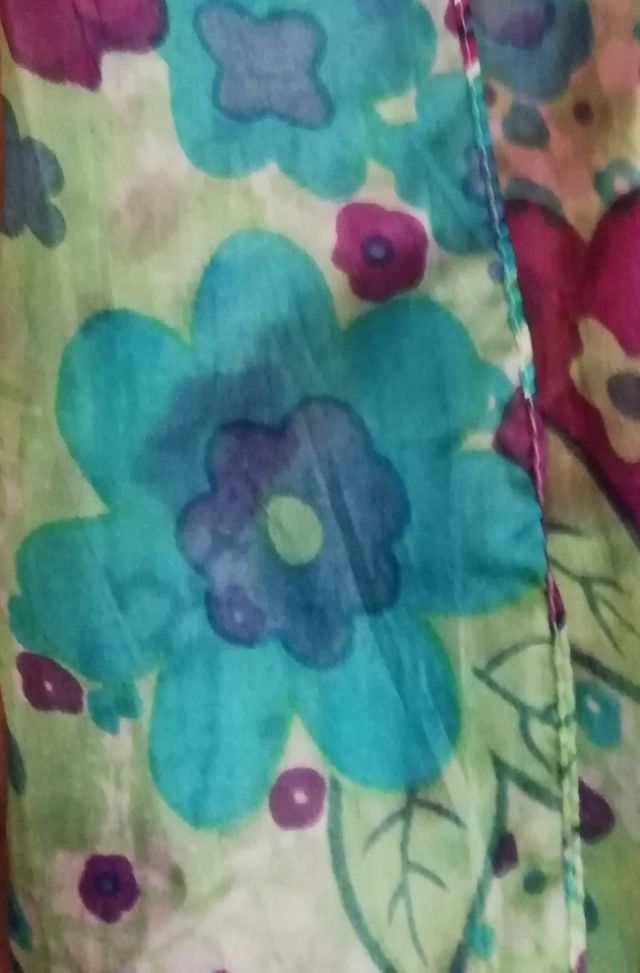 Pañuelo de flores de seda