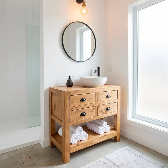 Mueble de baño Colonial 4 cajones madera maciza
