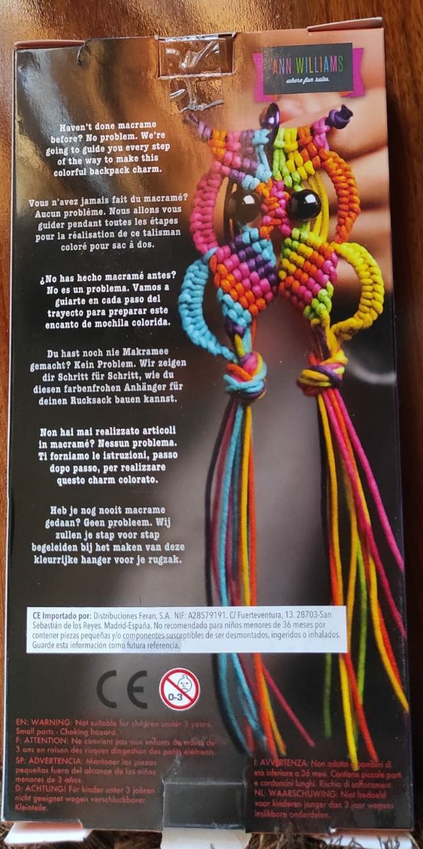 The Macrame backpack charm.