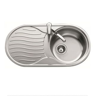 fregadero de un seno con escurridor