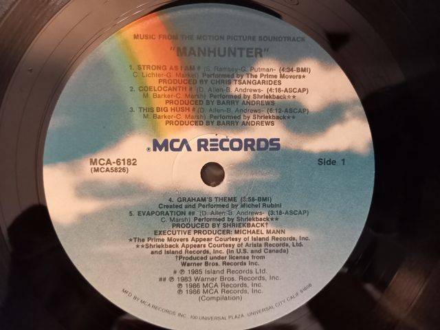 Manhunter vinilo doce pulgadas 12" álbum LP disco