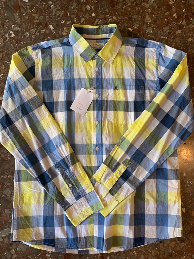 Camisa a cuadros manga larga. Talla 15-16años