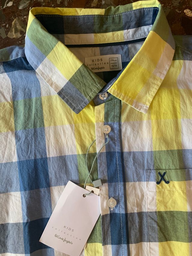 Camisa a cuadros manga larga. Talla 15-16años
