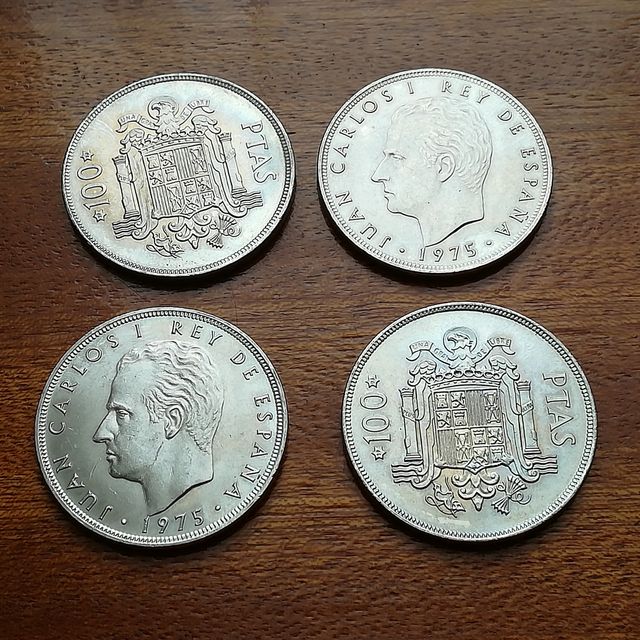 4 monedas 100 pesetas 1975 estrella 76