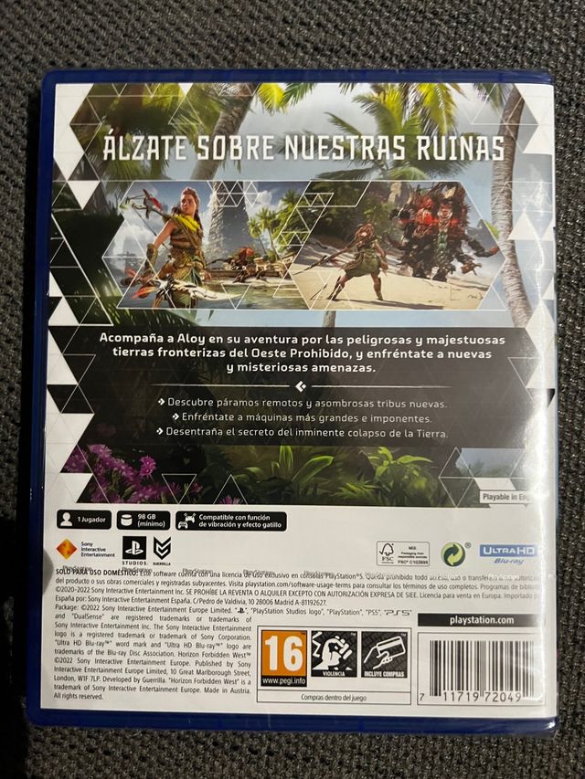 Horizon Forbbiden West PS5 sin abrir.