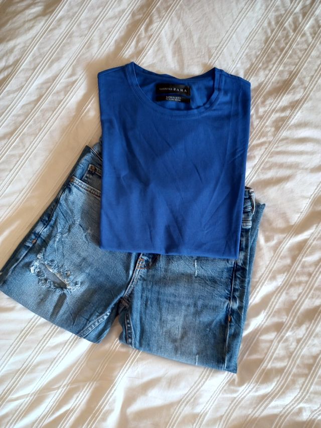 camiseta azulona hombre