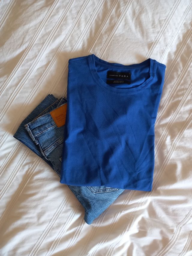 camiseta azulona hombre