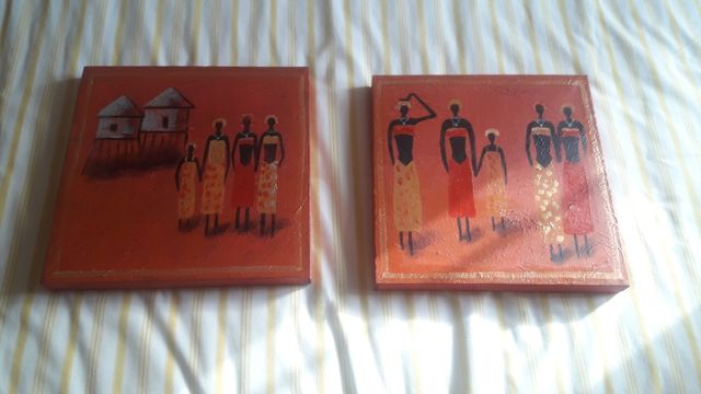 Juego 2 cuadros étnicos